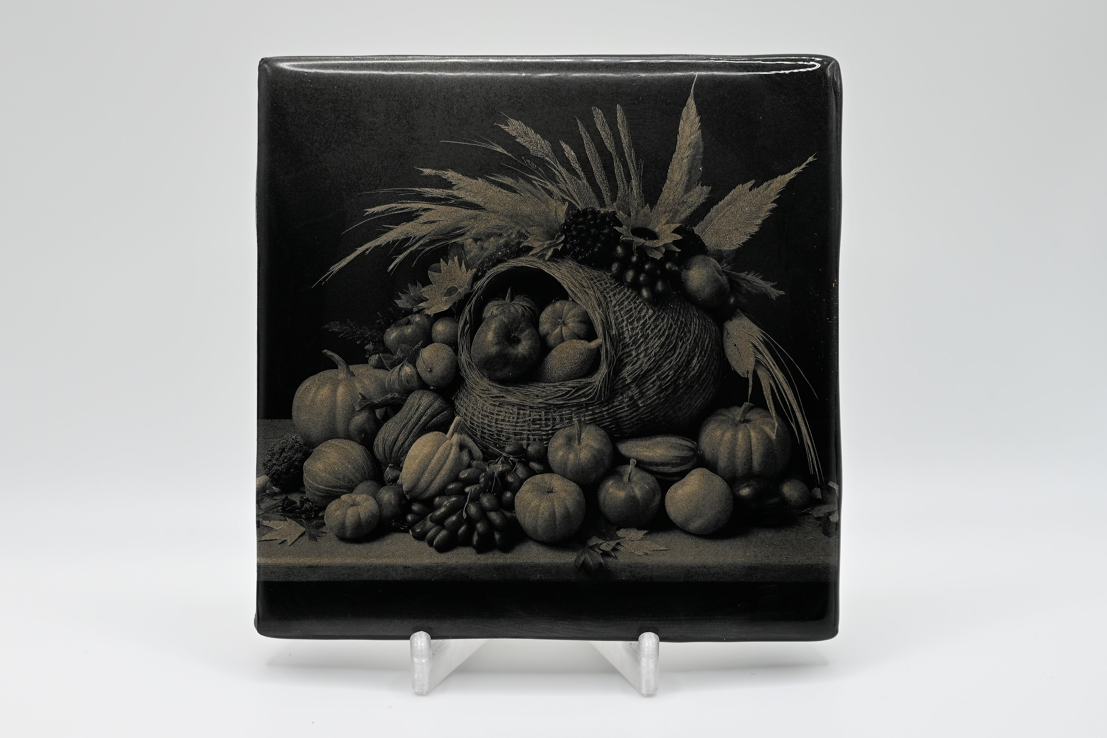 Cornucopia Harvest Laser Etched Ceramic Tile