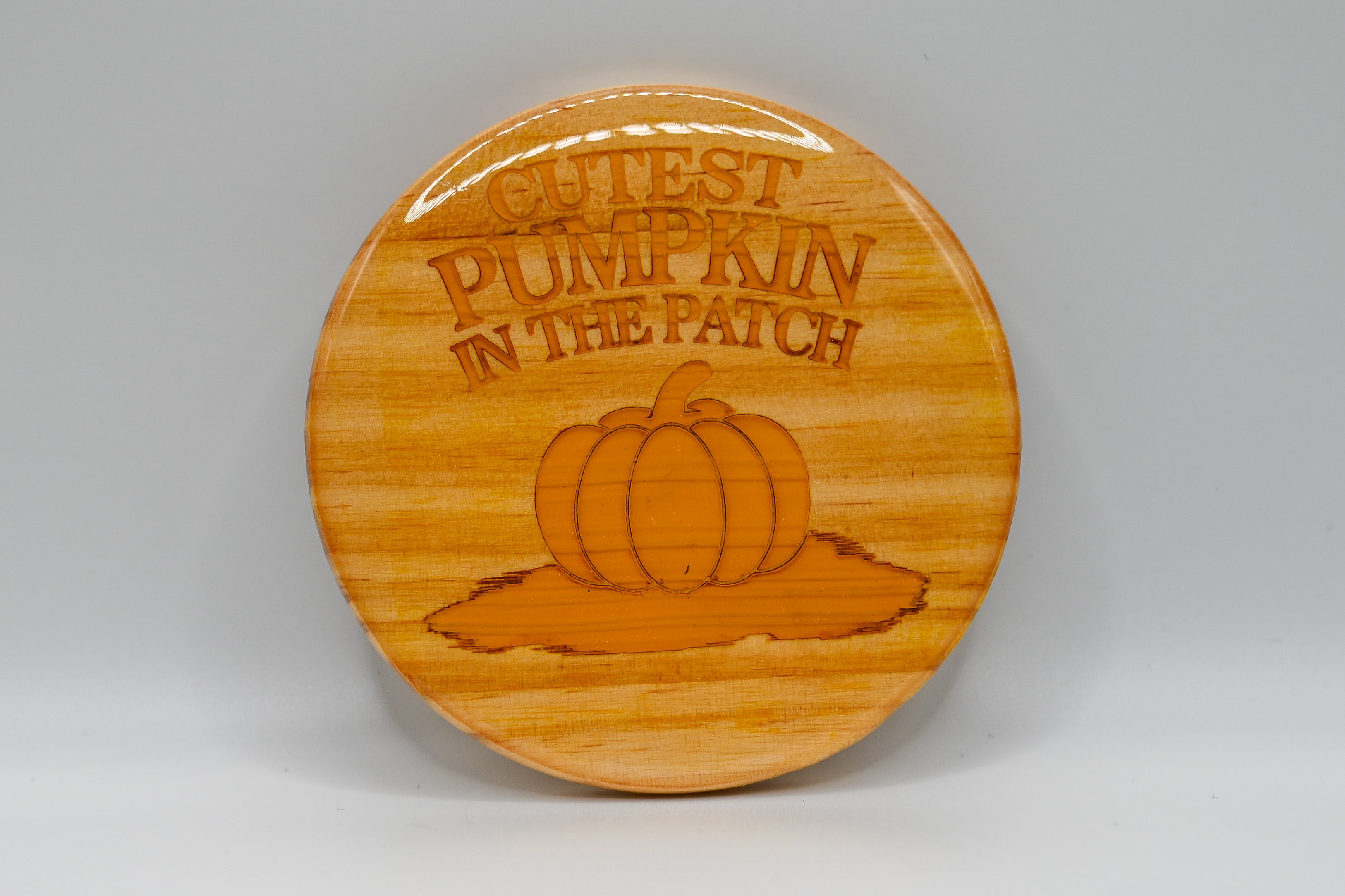 Cutest Pumpkin in the Patch – Laser Engraved Wood Coaster