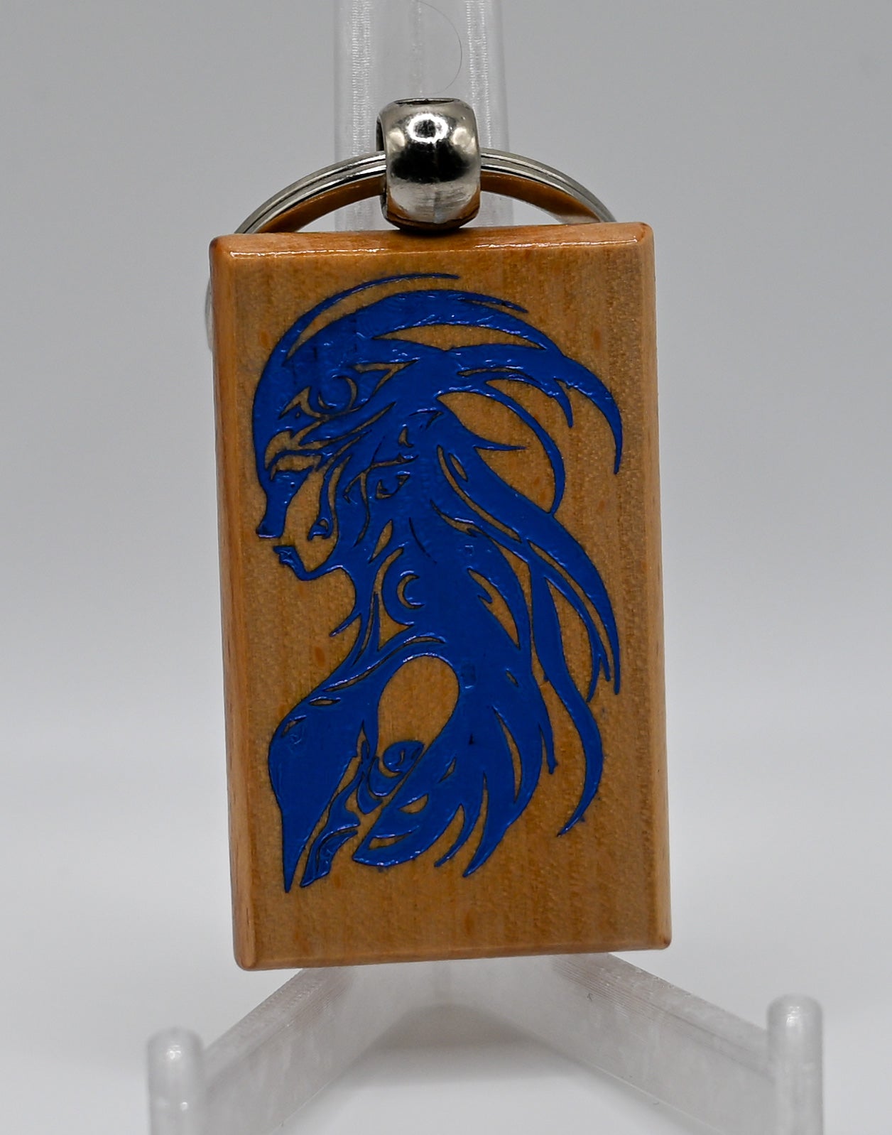 Laser Engraved Wood Keychain – Tribal Elf