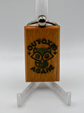 Laser Engraved Wood Keychain - Outfoxed Again (Green)