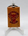 Laser Engraved Wood Keychain - Outfoxed Again (Red)