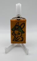 Laser Engraved Wood Keychain - Pirate Rabbit