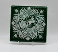 Santa Snowflake Laser Etched Ceramic Tile