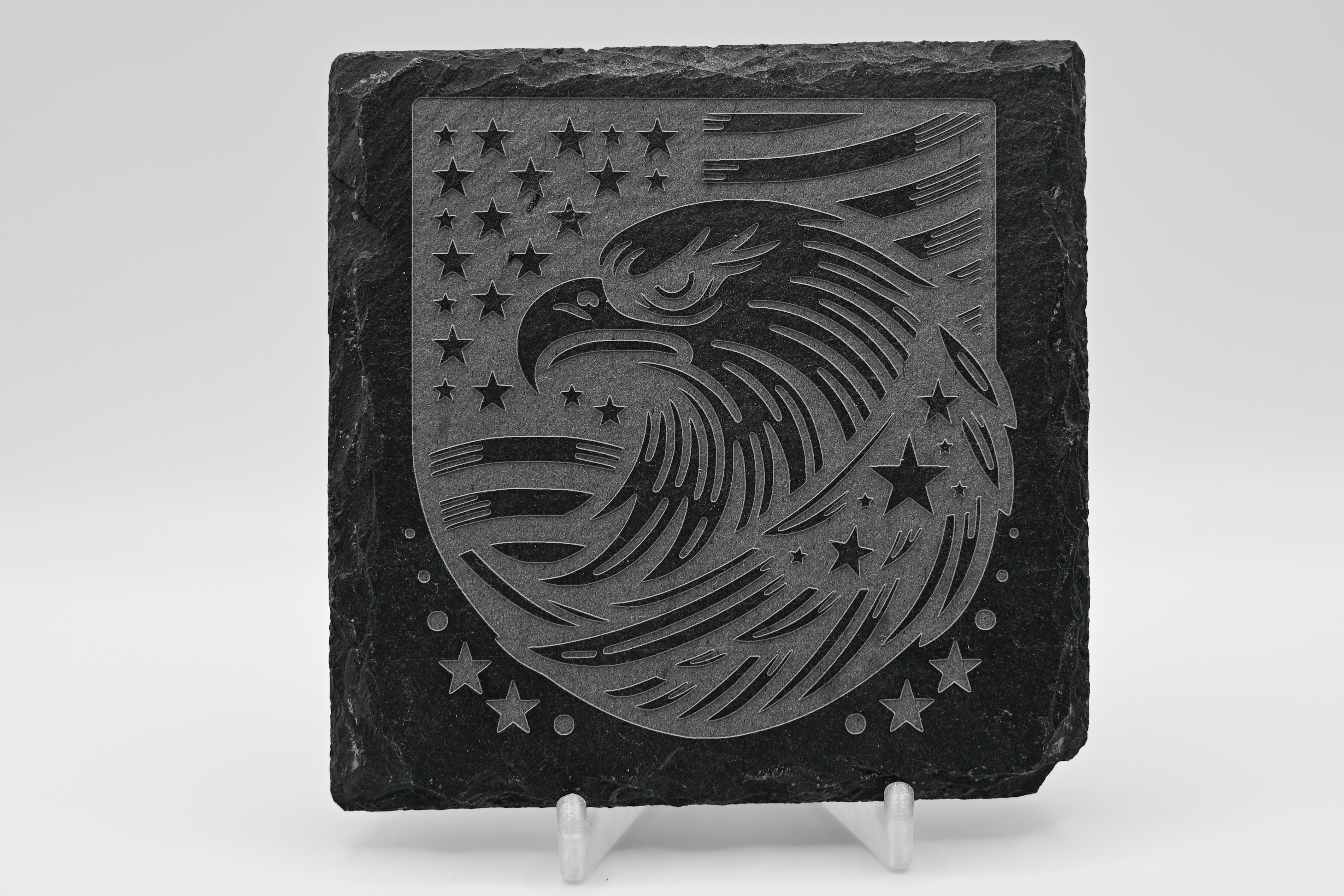 American Eagle Laser Engraved Slate Coaster