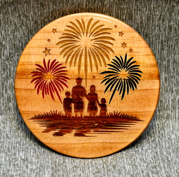 Wood Coaster - Fireworks Display