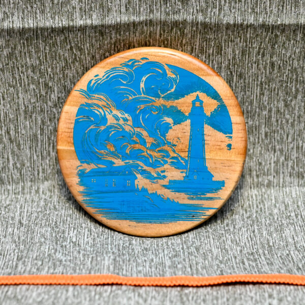 Wood Coaster - Lighthouse in a Storm