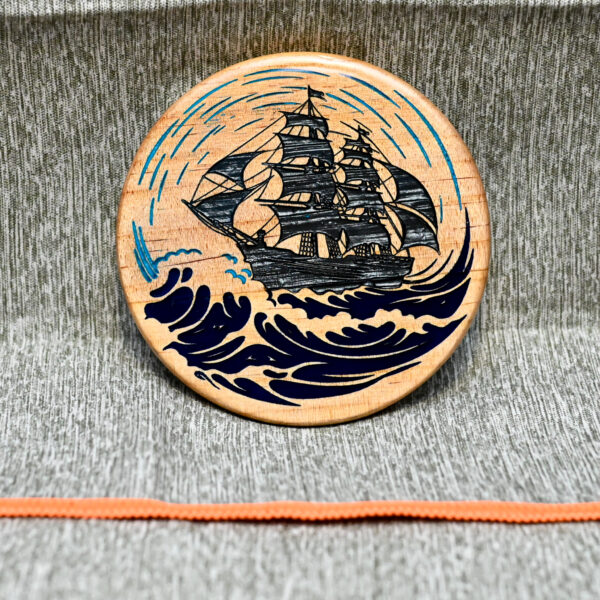 Wood Coaster - Tall ship on the Sea