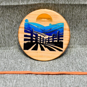 Wood Coaster - Sunset over the hills