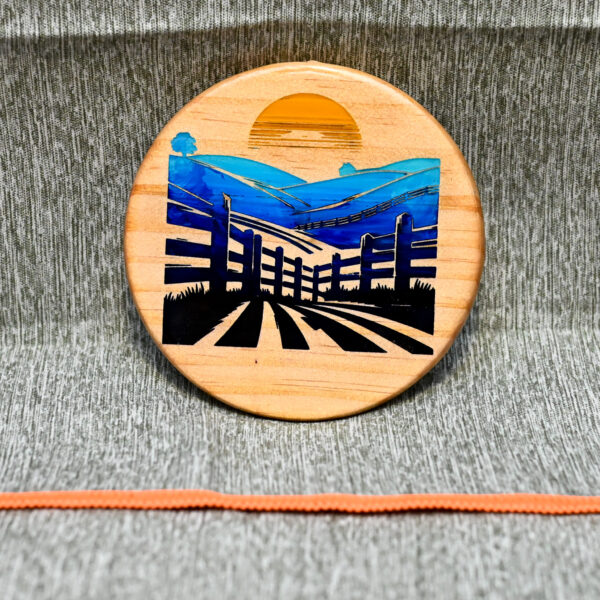 Wood Coaster - Sunset over the hills