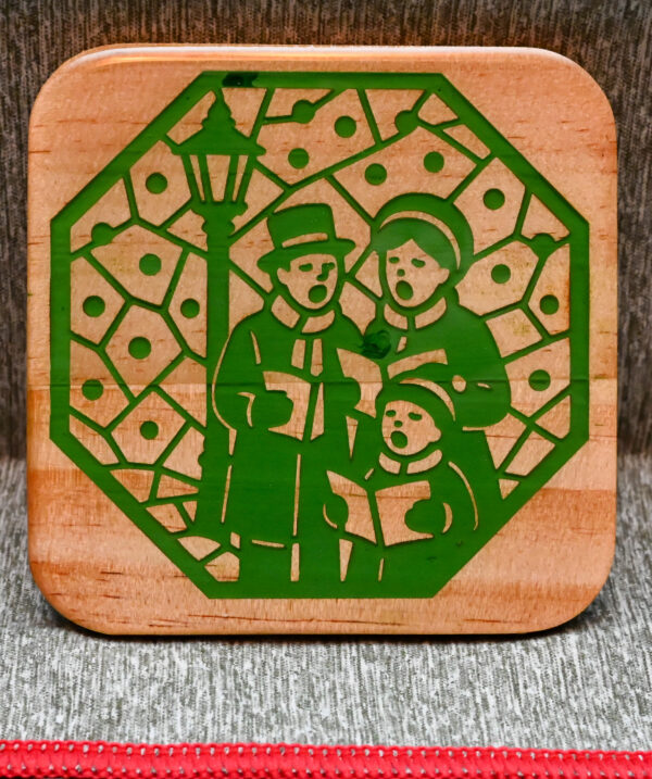 Wood Coaster - Christmas Carolers