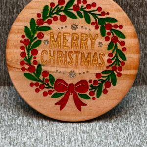 Wood Coaster - Christmas Wreath