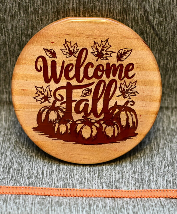 Wood Coaster - Welcome Fall