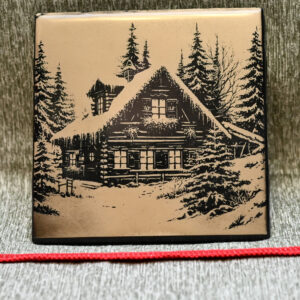 Tile Art - Snow Covered Cabin