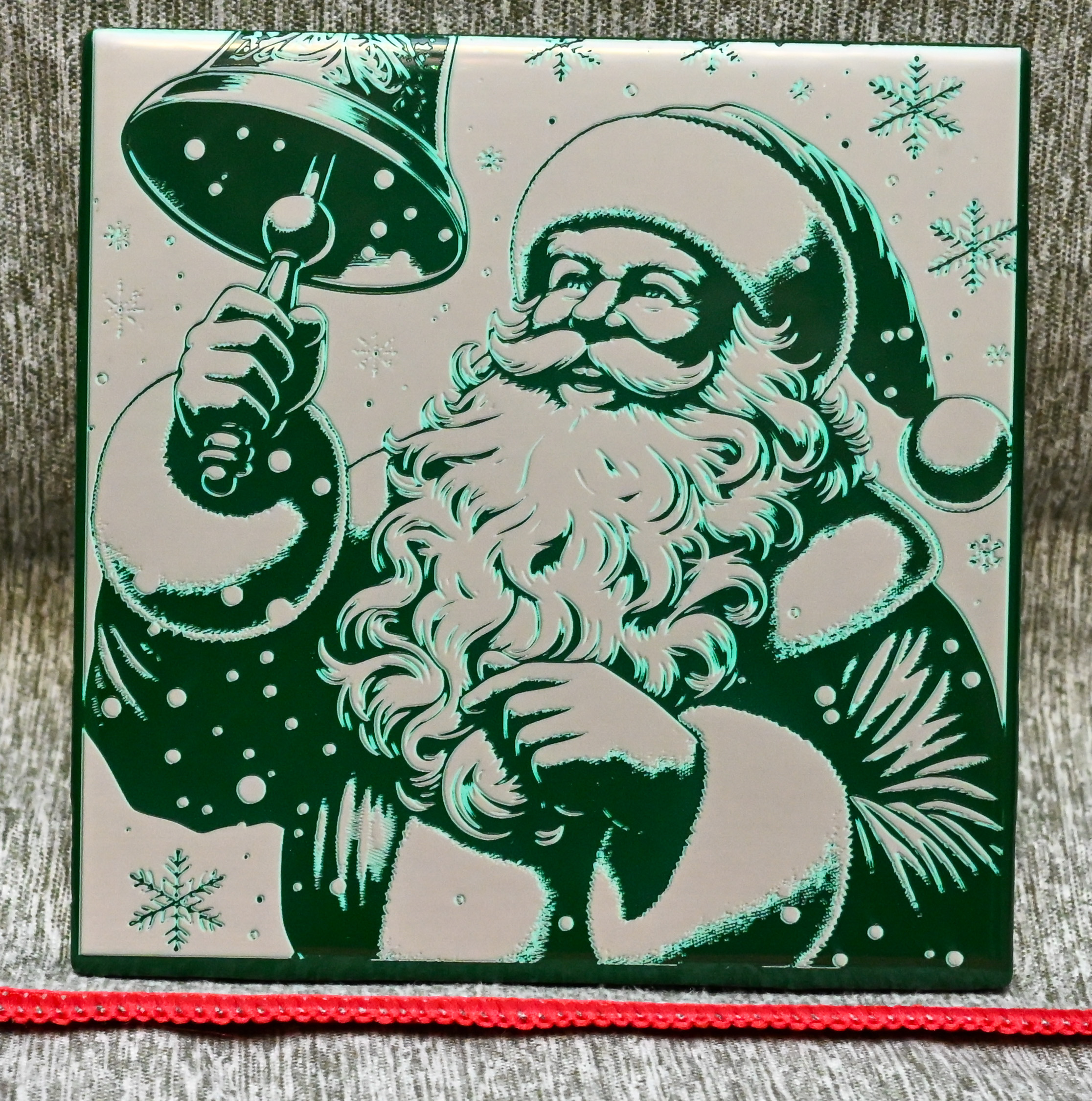 Tile Art - Santa Ringing Bell - Image 2