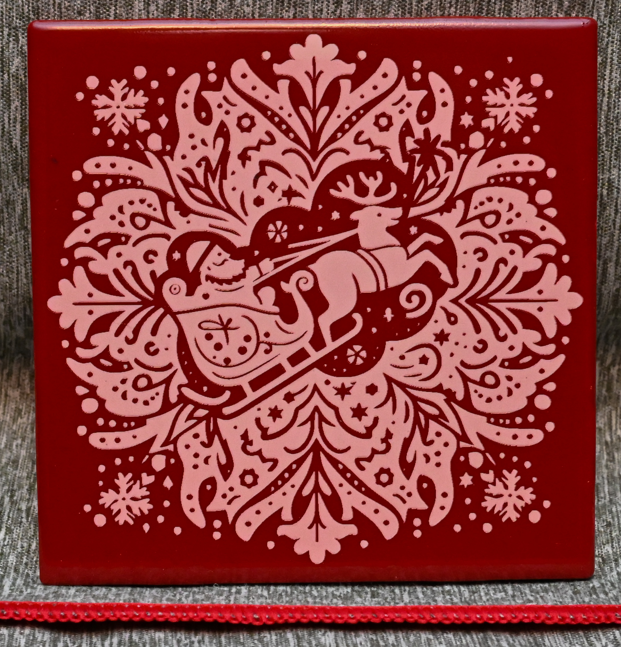 Tile Art - Santa Sleigh Snowflake
